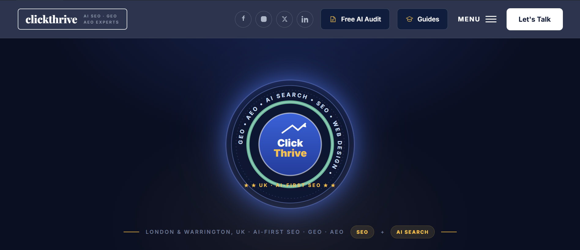 ClickThrive homepage: AI SEO and GEO agency